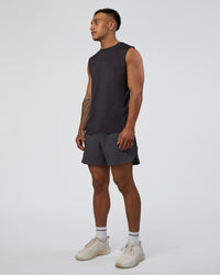 Man wearing AirTrack Muscle Tank - Black | Model:Daarian | Size:M | Thumbnail Index: 2