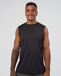 Man wearing AirTrack Muscle Tank - Black | Model:Daarian | Size:M | Thumbnail Index: 0