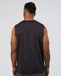 Man wearing AirTrack Muscle Tank - Black | Model:Daarian | Size:M | Thumbnail Index: 5