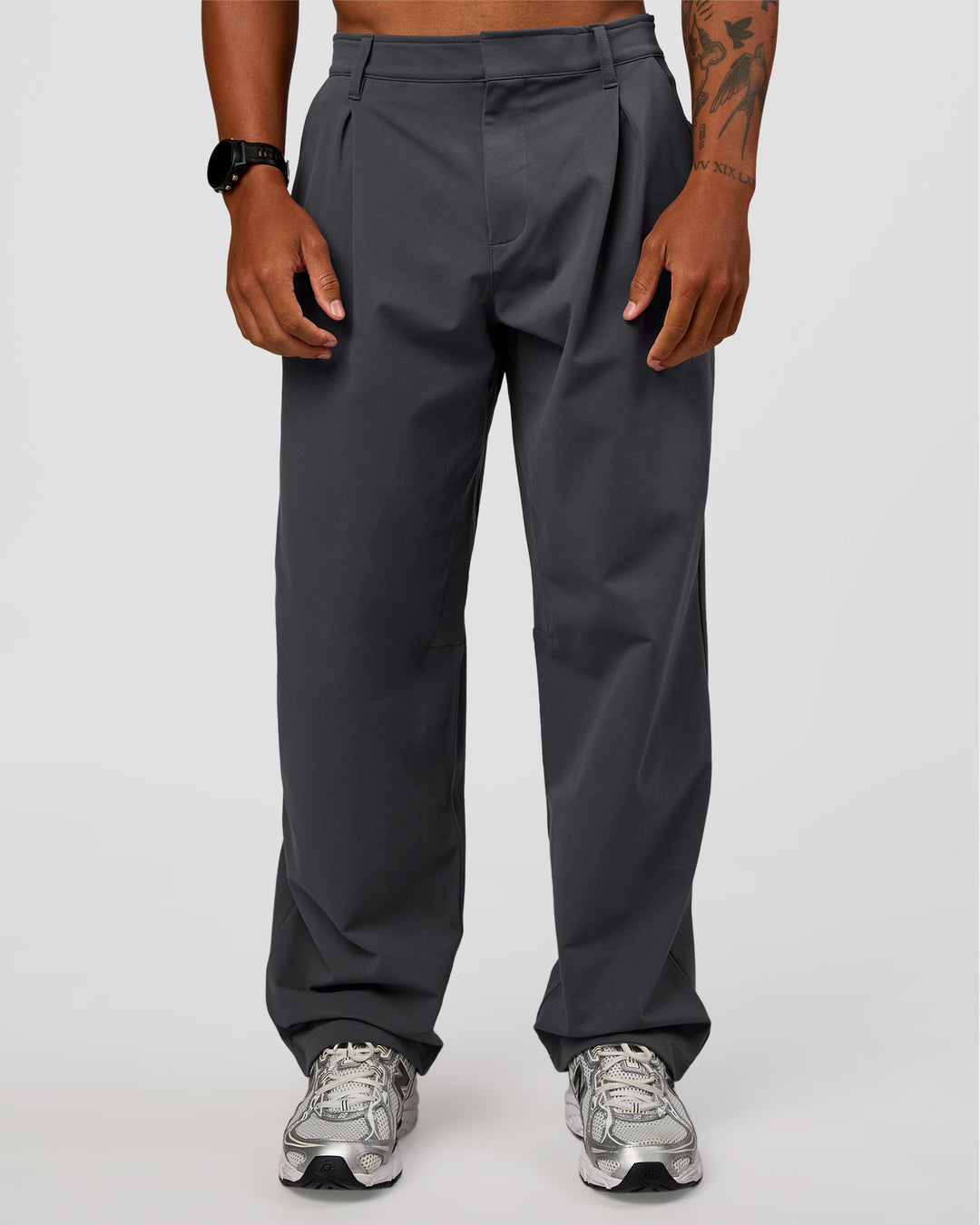 Man wearing All Day ZeroCrease™ Wide Leg Pant - Dark Storm | Model:Malebo | Size:M - view 5