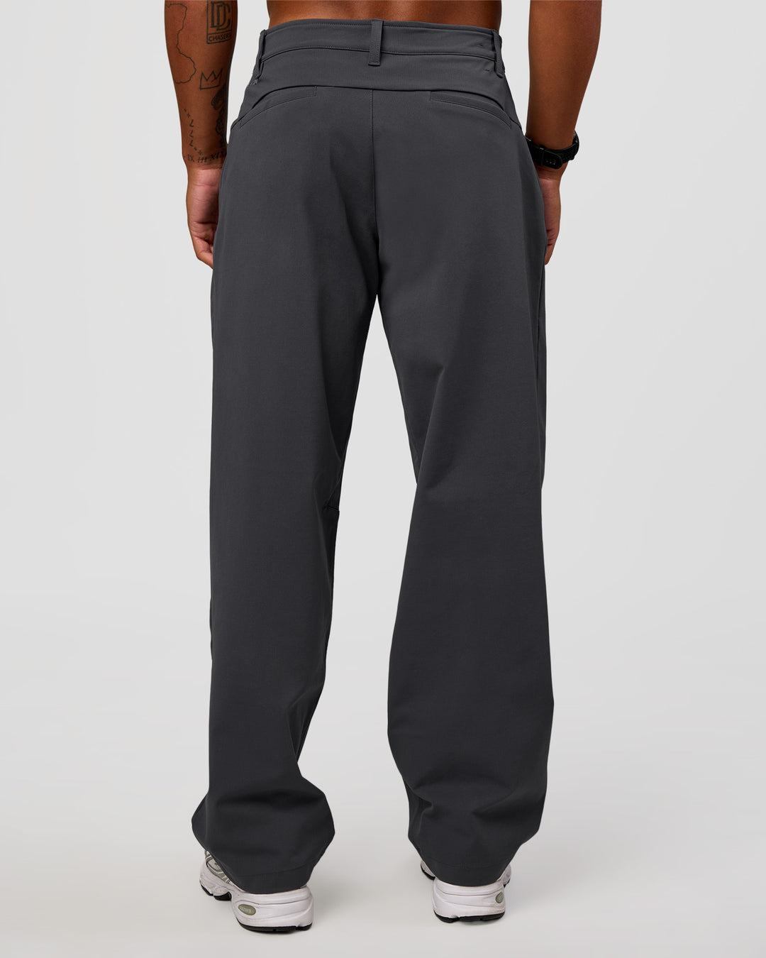 Man wearing All Day ZeroCrease™ Wide Leg Pant - Dark Storm | Model:Malebo | Size:M - view 4