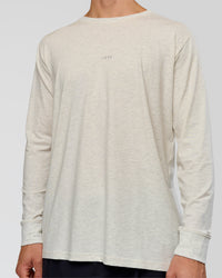 Man wearing Base FLXCotton Long Sleeve Tee in Silver Marl | Model:Albert | Size:M | Thumbnail Index: 4