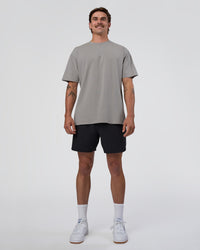 Man wearing Base FLXCotton Tee Oversized - Alloy Washed | Model:Konnor | Size:M | Thumbnail Index: 4