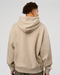 Man wearing Base Oversized Hoodie - Shale Beige | Model:Leandro | Size:M | | Thumbnail Index: 3