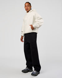 Man wearing Base Oversized Hoodie - Silver Marl | Model:Malebo | Size:M | Thumbnail Index: 10