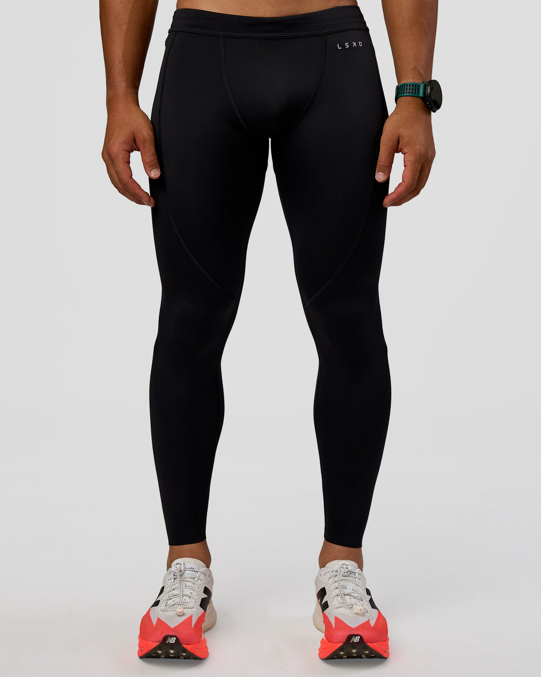 Man wearing BaseTech 26" Leggings - Black | Model:George | Size:M - view 7
