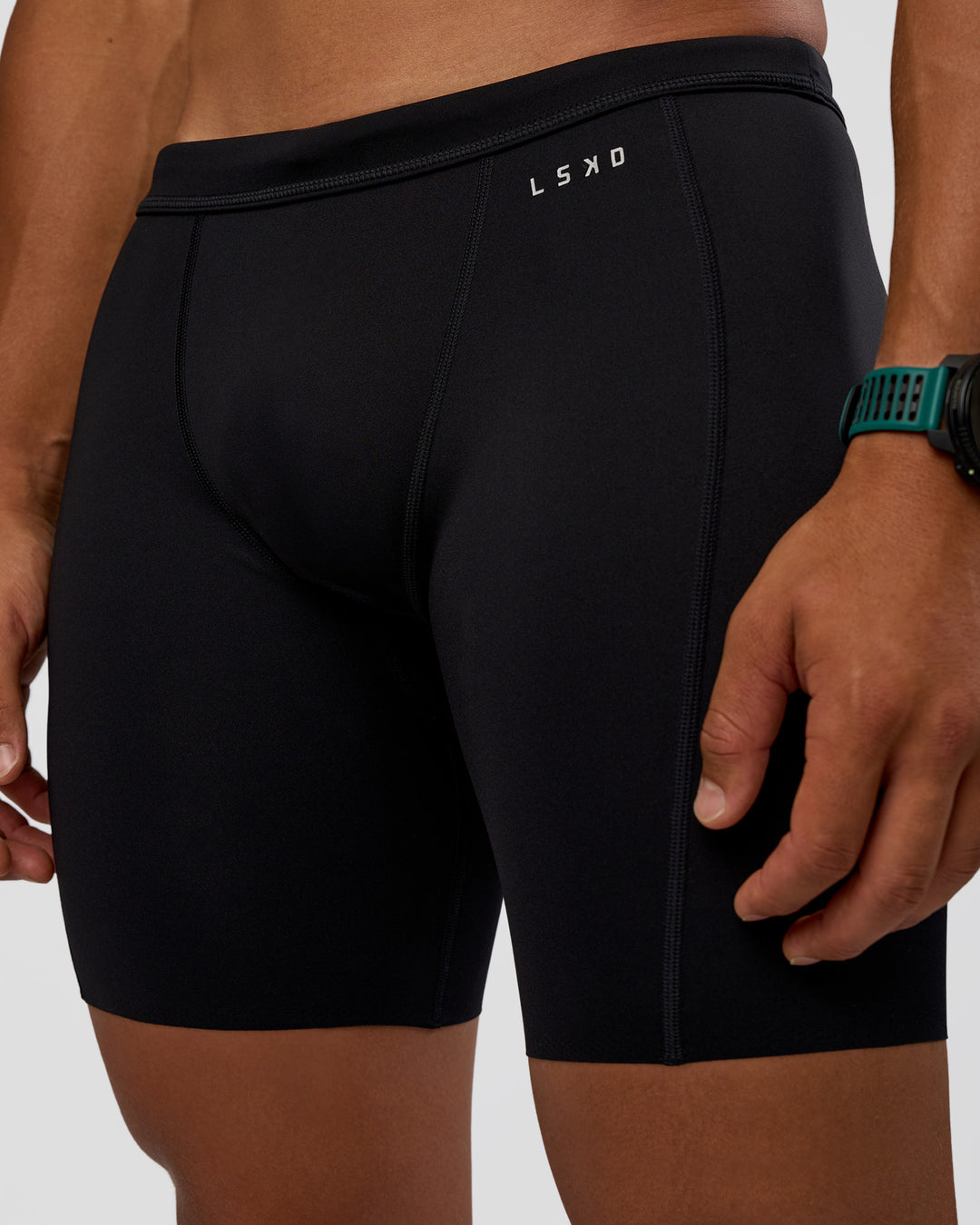 Man wearing BaseTech 8" Shorts - Black | Model:George | Size:M - view 6