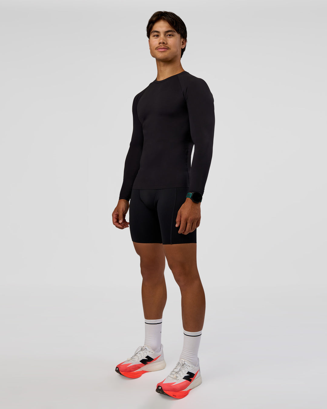 Man wearing BaseTech 8" Shorts - Black | Model:George | Size:M - view 10