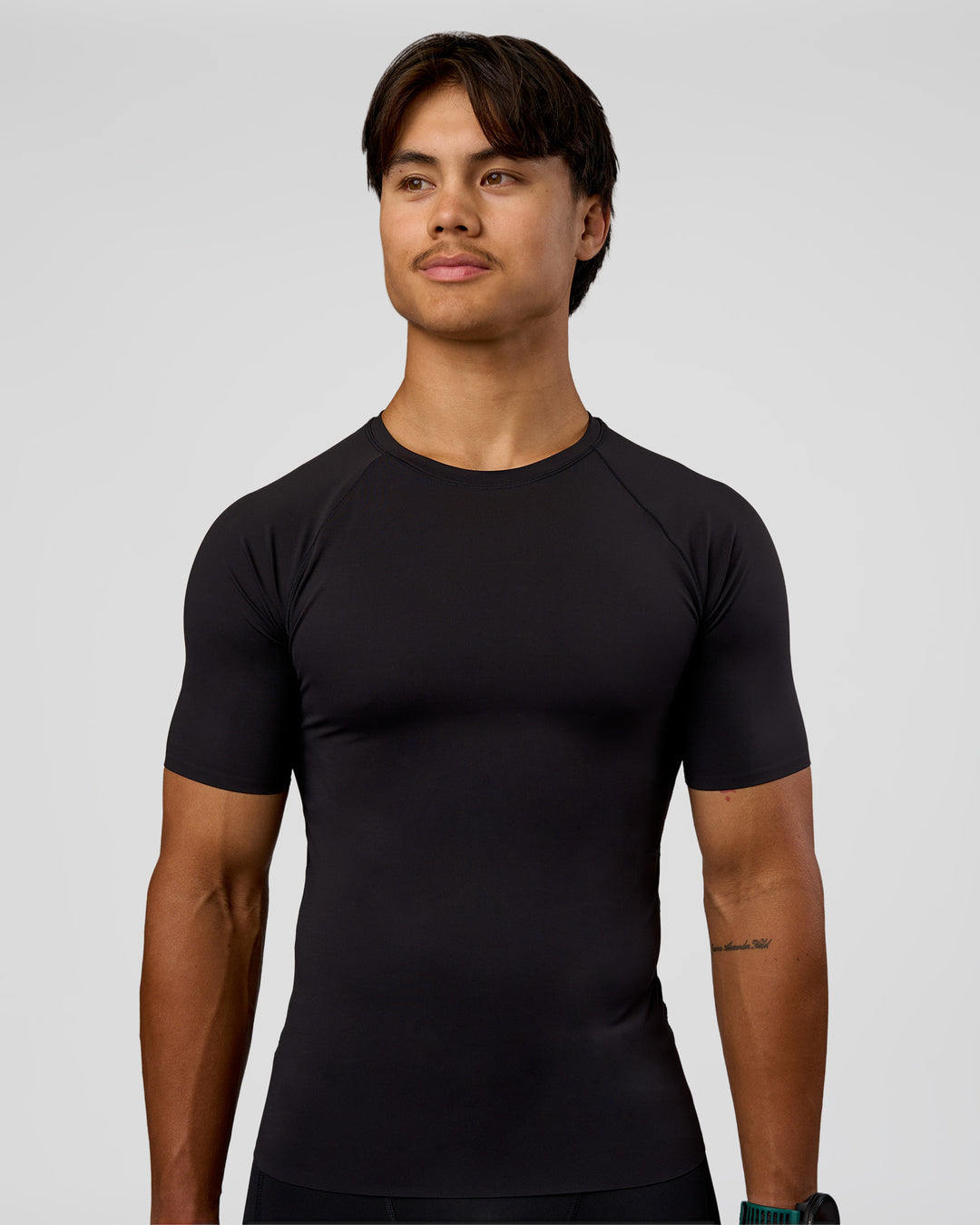 Man wearing BaseTech Tee - Black | Model:George | Size:M - view 3