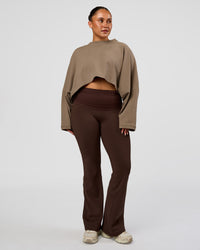 Woman wearing CF Street Surge Long Sleeve Tee - Taupe Ash | Model:Simmy | Size:M | Thumbnail Index: 4