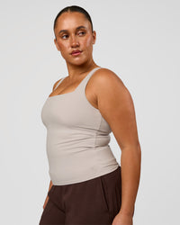 Woman wearing CF Train Hard Shelf Bra Tank - Clay | Model:Simmy | Size:M | Thumbnail Index: 4