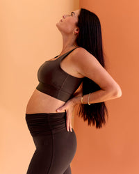 Woman wearing CF Train Hard Sports Bra - Hot Chocolate | Model:Chloe | Size:M | Thumbnail Index: 6