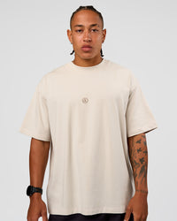 Man wearing CF Unisex Oversized Heavyweight FLXCotton Tee - Clay-CF X LSKD Sport | Model:Malebo | Size:M | Thumbnail Index: 9