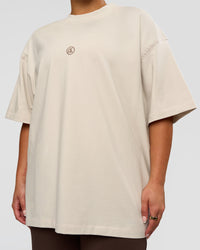 Woman wearing CF Unisex Oversized Heavyweight FLXCotton Tee - Clay-CF X LSKD Sport | Model:Simmy | Size:M | Thumbnail Index: 6