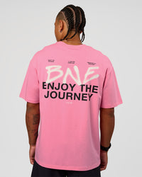 Man wearing CFT BNE 26 FLXCotton Oversized Tee in Candy Pink | Model:Malebo | Size:M | Thumbnail Index: 8
