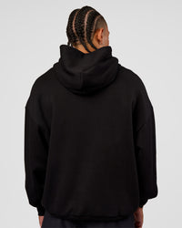 Man wearing CFT BNE 26 Unisex Oversized Hoodie - Black-Candy Pink | Model:Malebo | Size:M | Thumbnail Index: 7