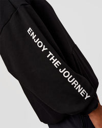 Man wearing CFT BNE 26 Unisex Oversized Hoodie - Black-Candy Pink | Model:Malebo | Size:M | Thumbnail Index: 8