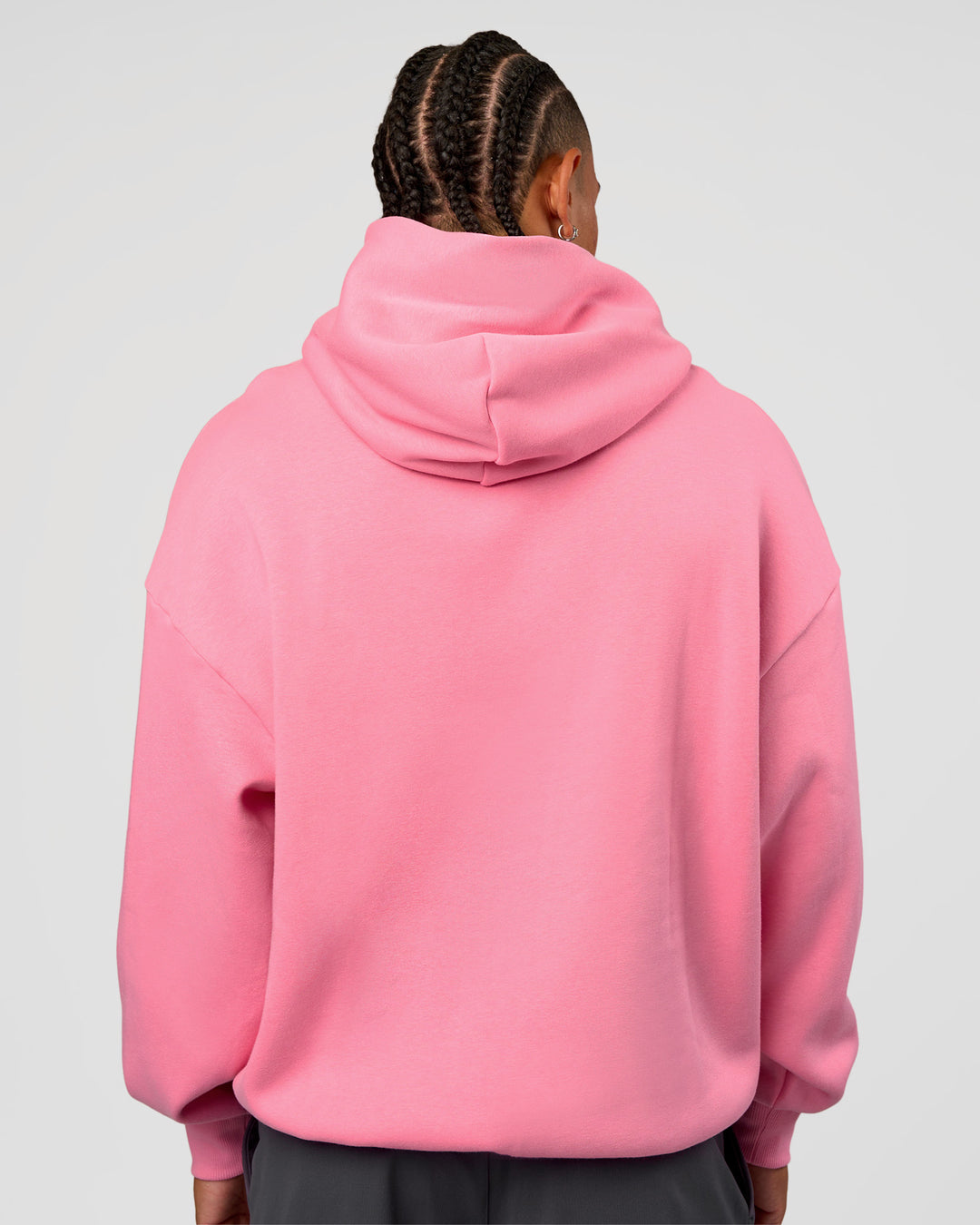 Man wearing CFT BNE 26 Unisex Oversized Hoodie - Candy Pink-Black | Model:Malebo | Size:M - view 3