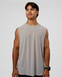 Man wearing Cadence MicroMotion Muscle Tank - Alloy-Carbon Green | Model:George | Size:M | Thumbnail Index: 1