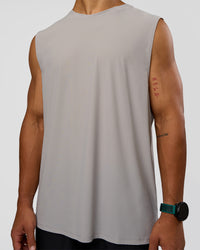 Man wearing Cadence MicroMotion Muscle Tank - Alloy-Carbon Green | Model:George | Size:M | Thumbnail Index: 4