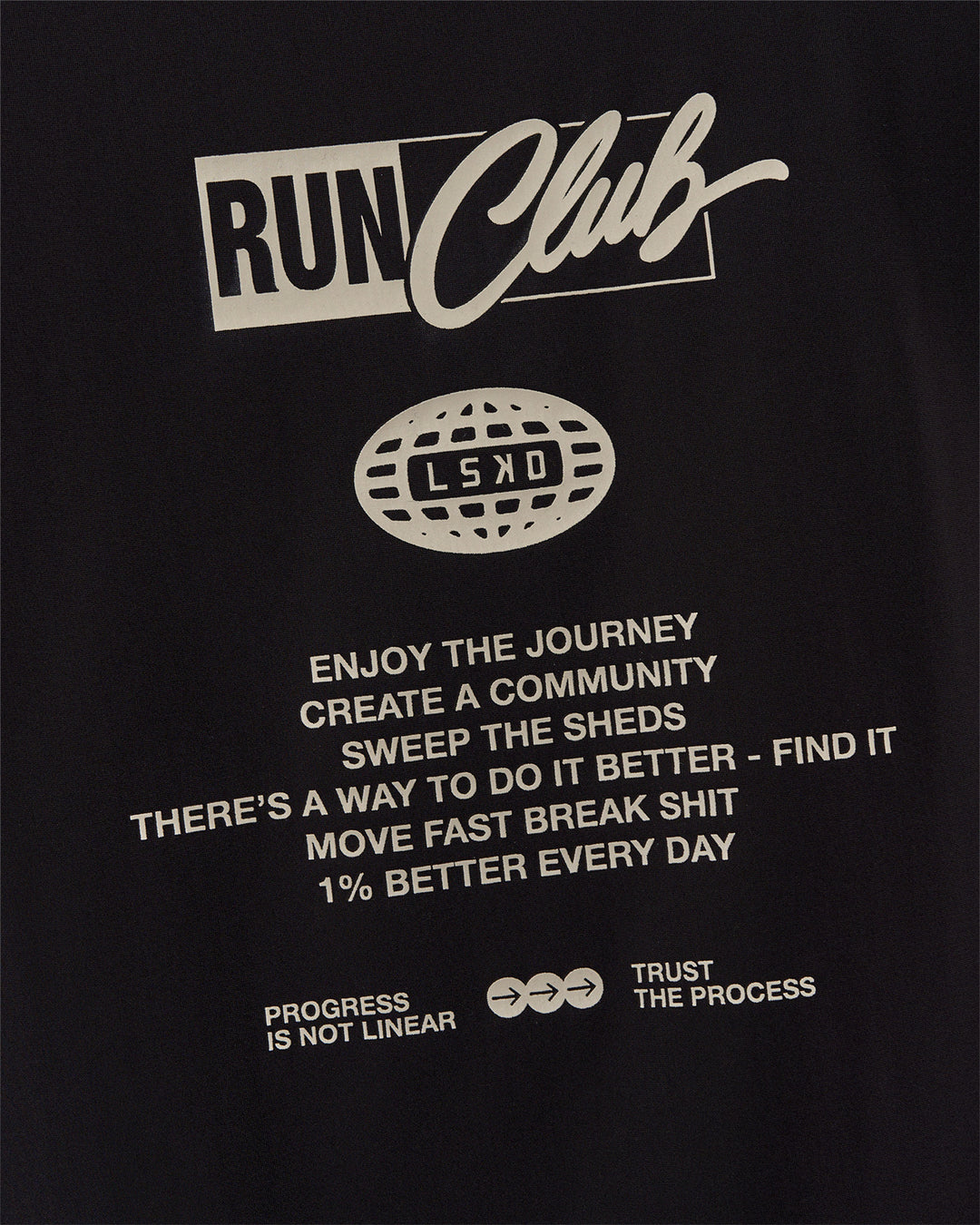 Man wearing Cadence Run Club Script Values Tank - Black-Alloy | Model:Malebo | Size:M - view 4