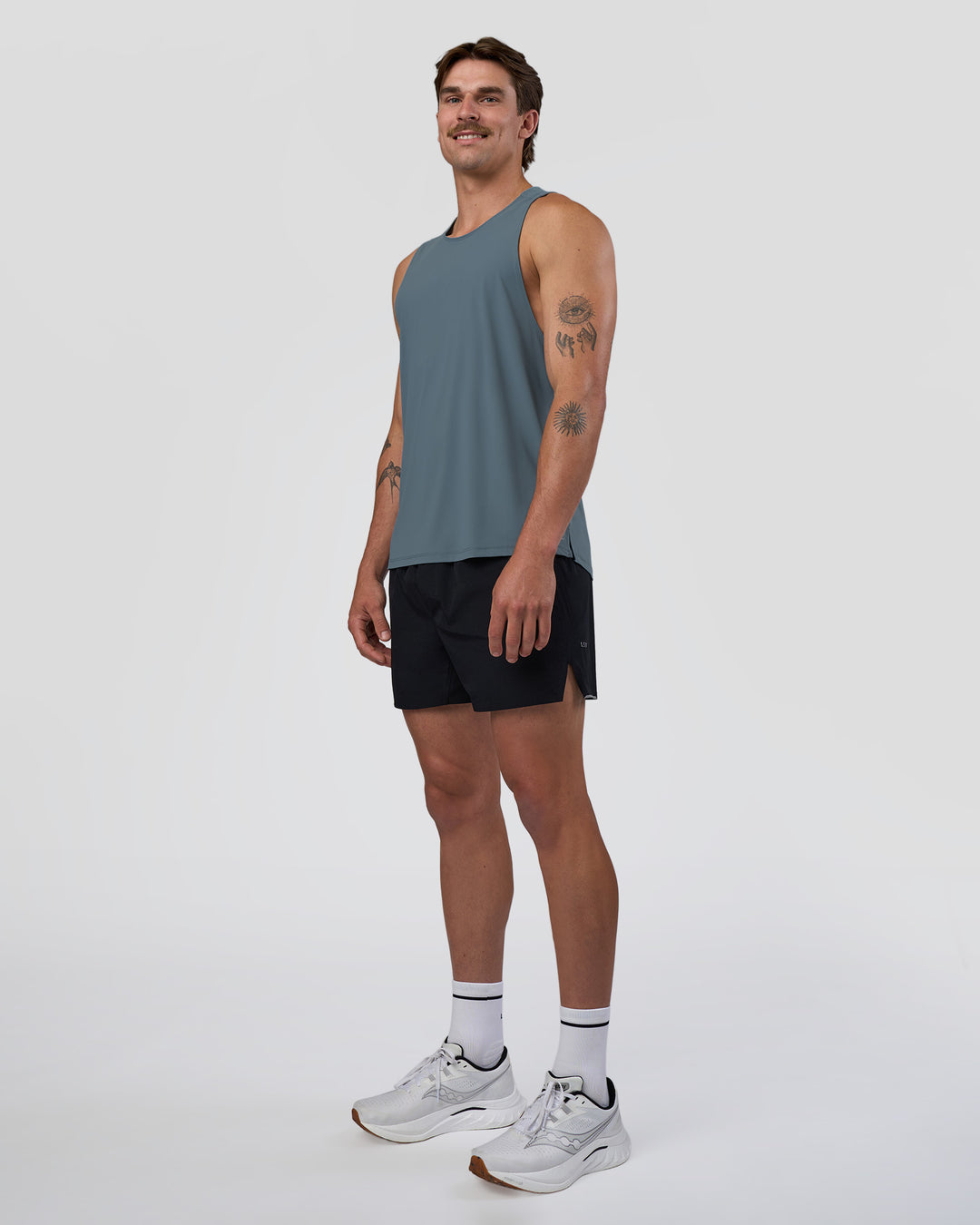 Man wearing Cadence Swift Tank - Blue Mirage | Model:Konnor | Size:M - view 6