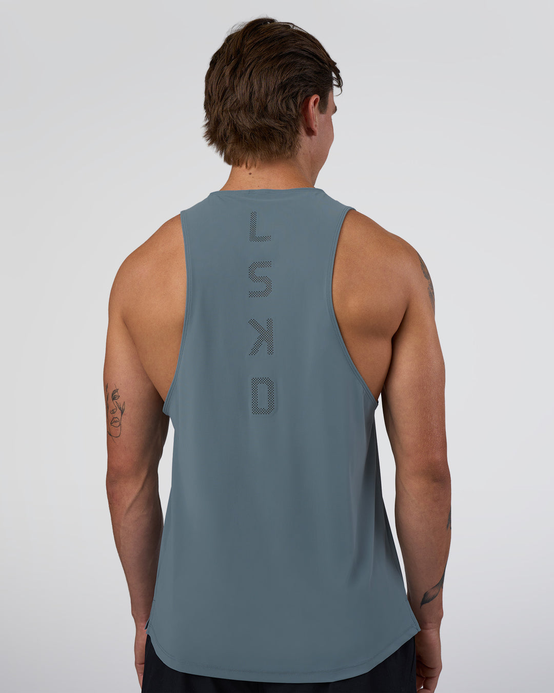 Man wearing Cadence Swift Tank - Blue Mirage | Model:Konnor | Size:M - view 7