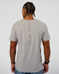 Man wearing Cadence Swift Tee - Alloy | Model:Malebo | Size:M | Thumbnail Index: 0