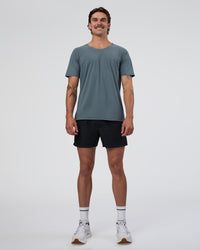 Man wearing Cadence Swift Tee - Blue Mirage | Model:Konnor | Size:M | Thumbnail Index: 1