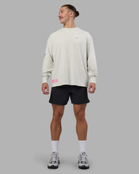 Man wearing Cali FLXCotton Oversized Long Sleeve Tee - Digital Mist Washed | Model:Jaiden | Size:M | Thumbnail Index: 6