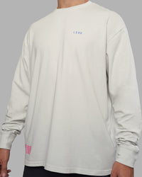 Man wearing Cali FLXCotton Oversized Long Sleeve Tee - Digital Mist Washed | Model:Jaiden | Size:M | Thumbnail Index: 9
