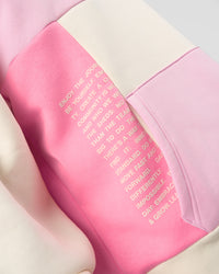 Man wearing Deconstructed Fleece Hoodie - Off White-Marshmallow-Pink | Model:George | Size:M | Thumbnail Index: 9