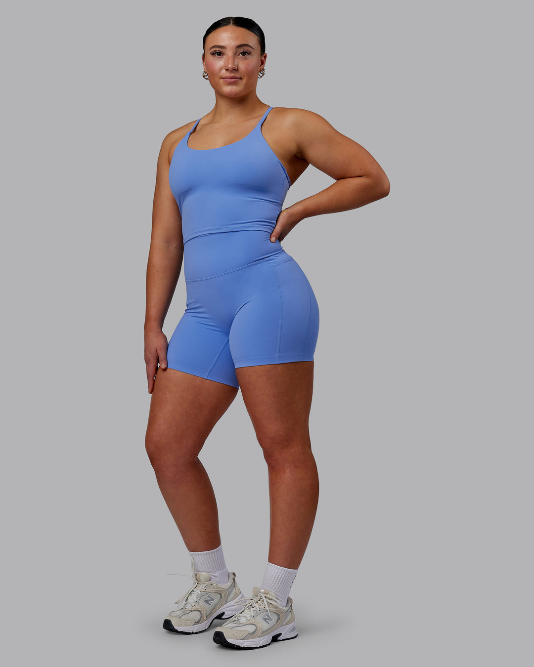 Woman wearing Elixir Active Tank - Ultramarine - view 1