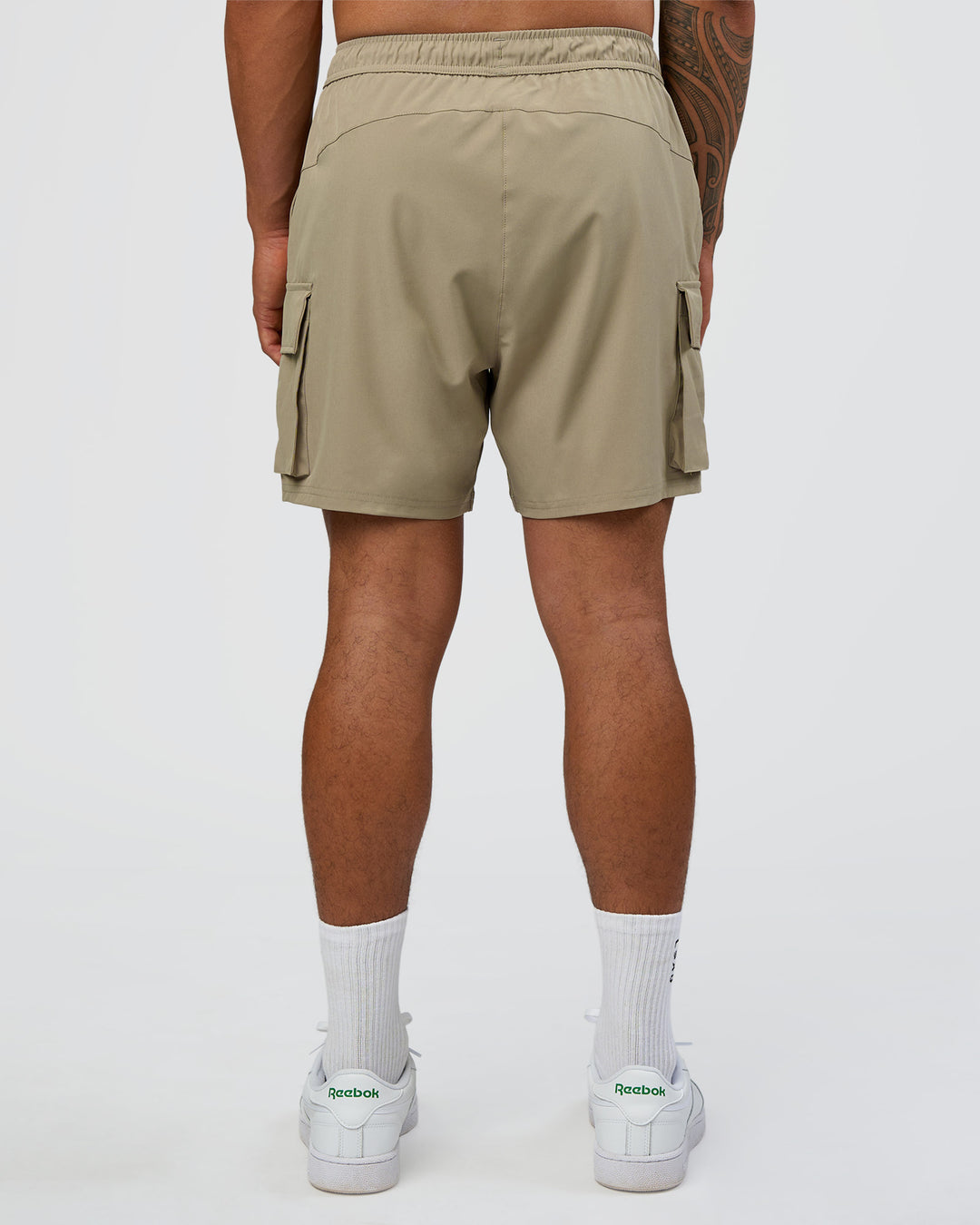 Man wearing Energy Stretch 6" Performance Cargo Short - Laurel Oak | Model:Daarian | Size:M - view 4