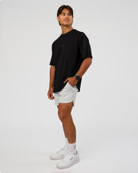 Man wearing Everyday Elevation FLXCotton Oversized Tee - Black-Black | Model:George | Size:M | Thumbnail Index: 2