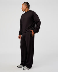 Man wearing Everyday Elevation Waffle Oversized Sweater - Black | Model:Malebo | Size:M | Thumbnail Index: 2