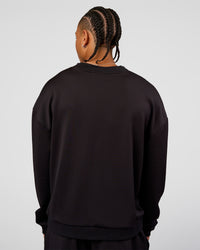 Man wearing Everyday Elevation Waffle Oversized Sweater - Black | Model:Malebo | Size:M | Thumbnail Index: 5