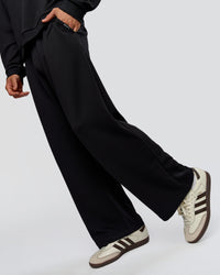 Man wearing Everyday Elevation Waffle Wide Leg Pant - Black | Model:Albert | Size:M | Thumbnail Index: 11
