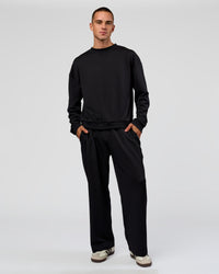 Man wearing Everyday Elevation Waffle Wide Leg Pant - Black | Model:Albert | Size:M | Thumbnail Index: 7