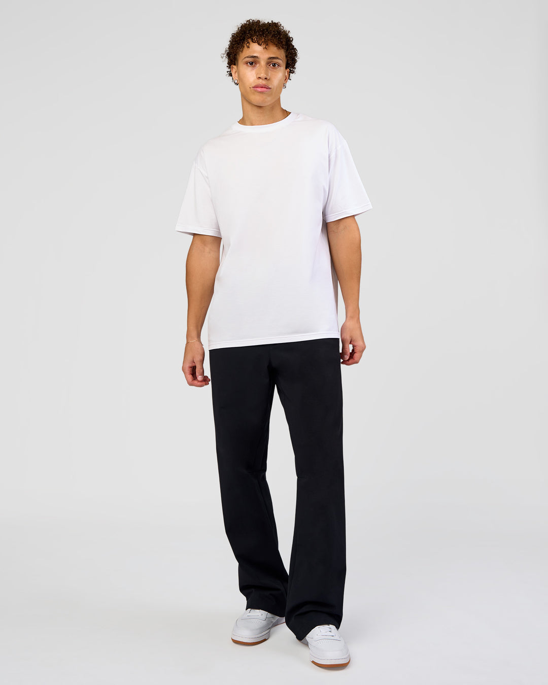 Man wearing Forever EffortlessTech Tee - White | Model:Leandro | Size:M - view 7
