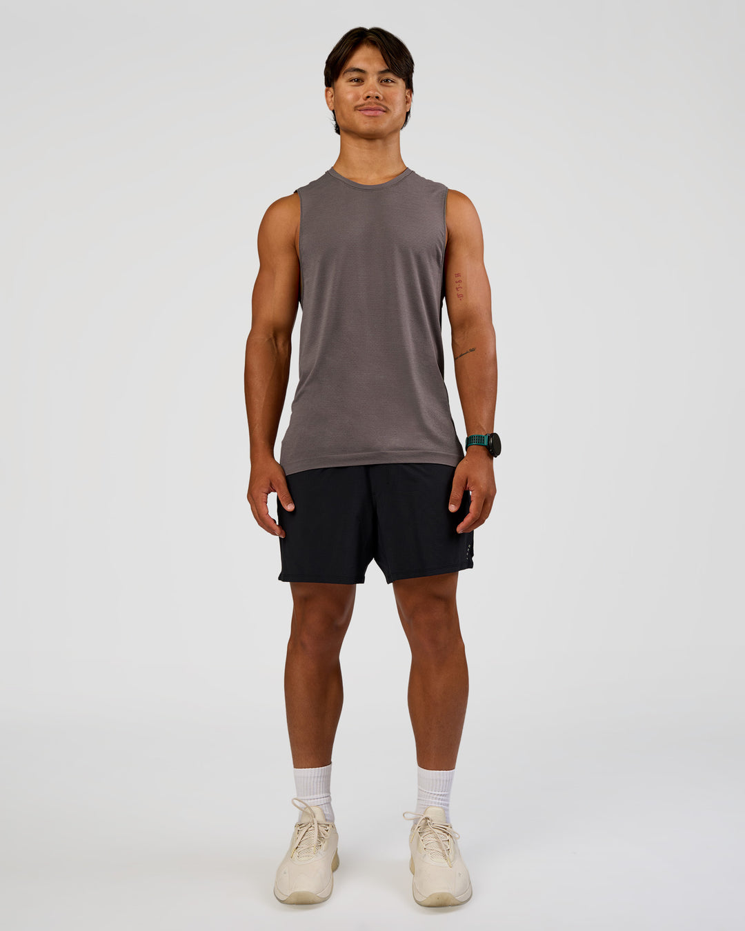 Man wearing Functional Training 5" Short - Black | Model:George | Size:M - view 5