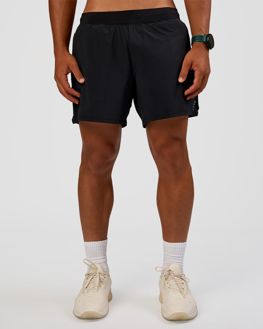 Man wearing Functional Training 5" Short - Black | Model:George | Size:M - view 1