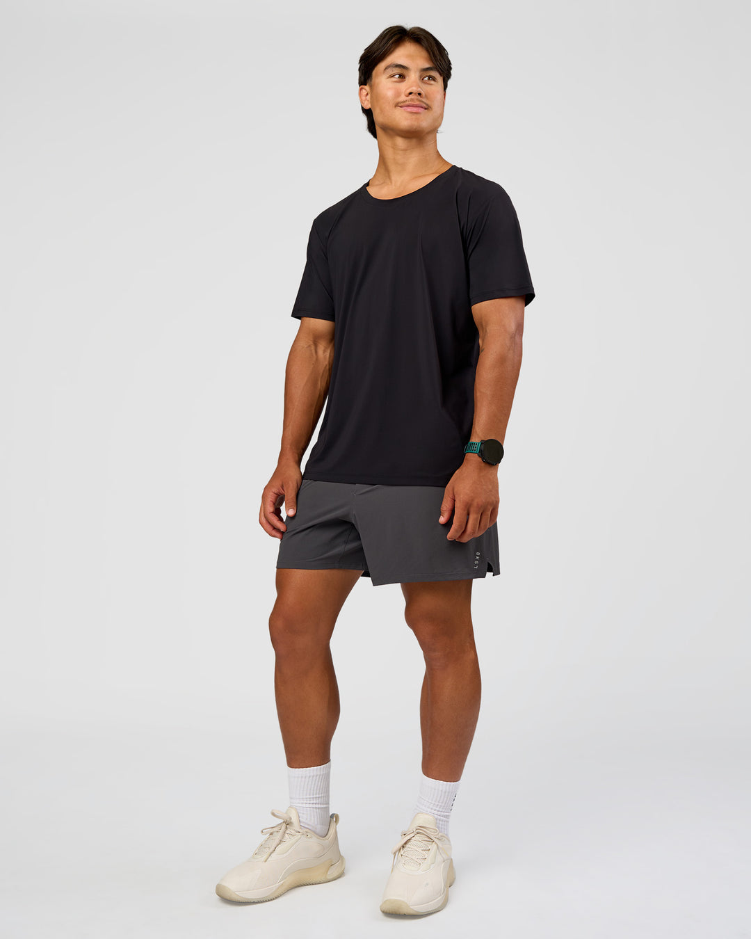 Man wearing Functional Training 5" Short - Dark Storm | Model:George | Size:M - view 3