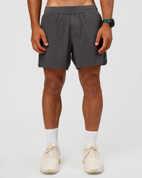 Man wearing Functional Training 5" Short - Dark Storm | Model:George | Size:M | Thumbnail Index: 1