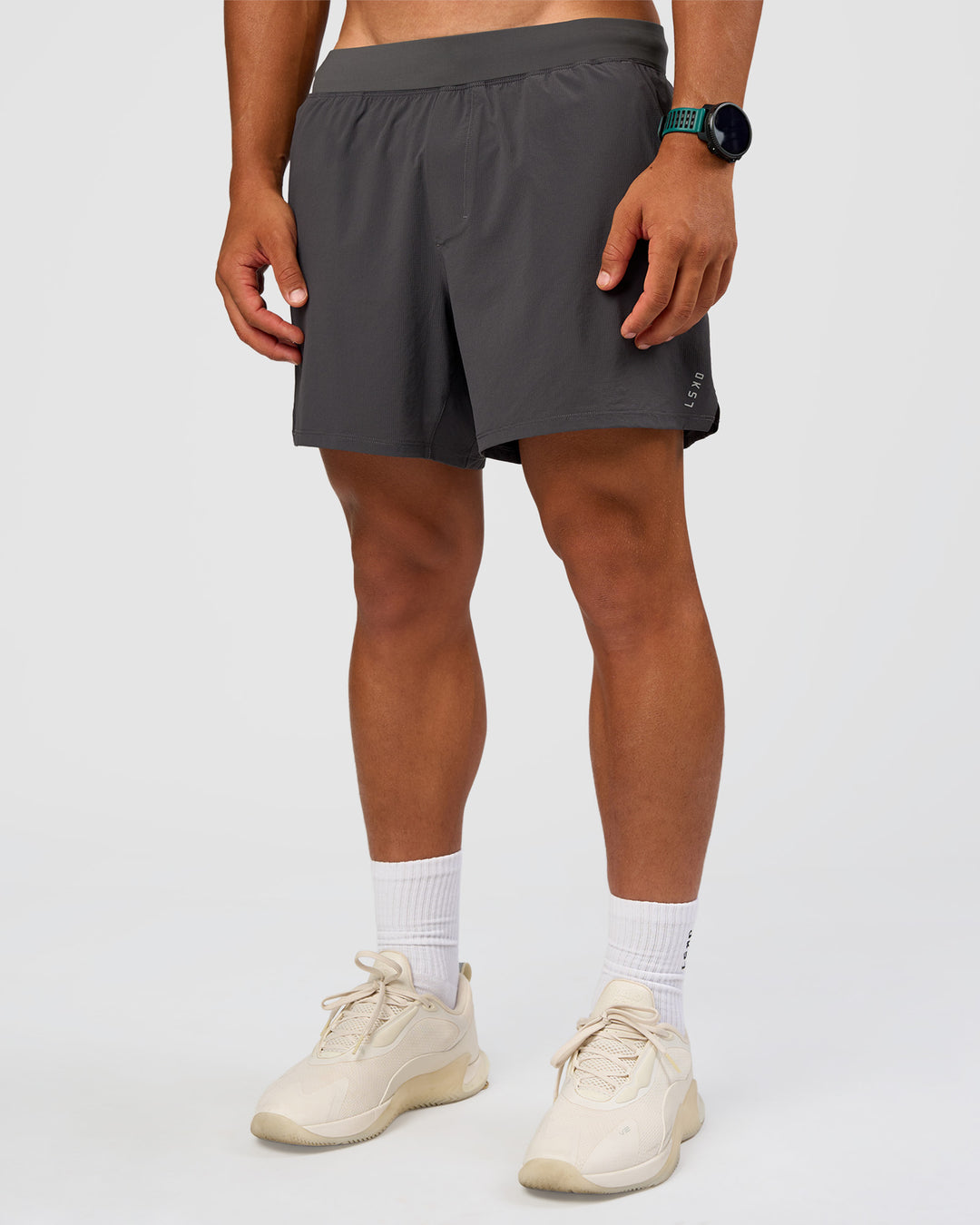 Man wearing Functional Training 5" Short - Dark Storm | Model:George | Size:M - view 9