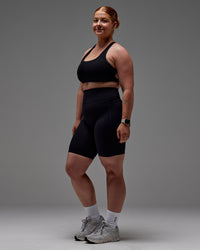 Woman wearing Fusion Ultra High-Rise 9" Short Pockets - Black | Model:Caity | Size:M | Thumbnail Index: 28