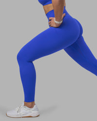 Woman wearing Fusion Ultra High-Rise Full Length Legging - Power Cobalt | Model:Amy | Size:M | Thumbnail Index: 10