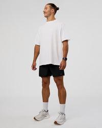  Man wearing High Run FLXCotton Oversized Tee - White-Jelly Mint | Model:Jaiden | Size:M | Thumbnail Index: 5