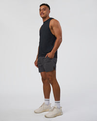 Man wearing Hybrid 5" Short - Dark Storm | Model:Daarian | Size:M | Thumbnail Index: 1