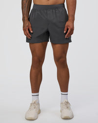 Man wearing Hybrid 5" Short - Dark Storm | Model:Daarian | Size:M | Thumbnail Index: 4